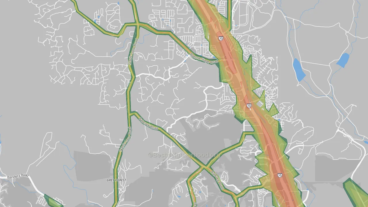 78255, TX Map of Noise Levels in 78255
