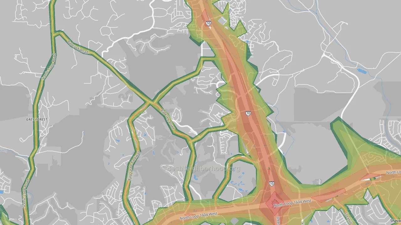 78256, TX Map of Noise Levels in 78256