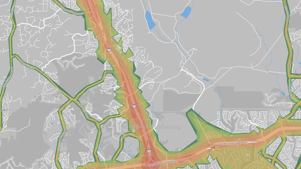 78257, TX Map of Noise Levels in 78257