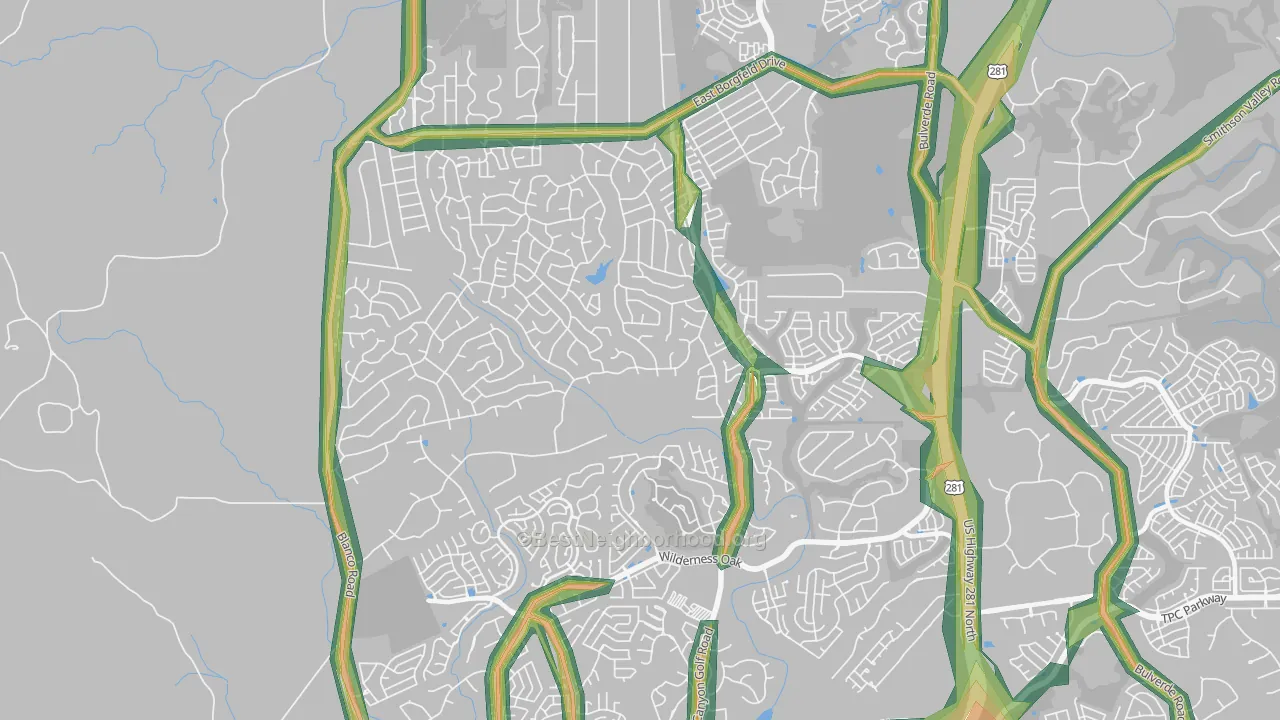 78260, TX Map of Noise Levels in 78260