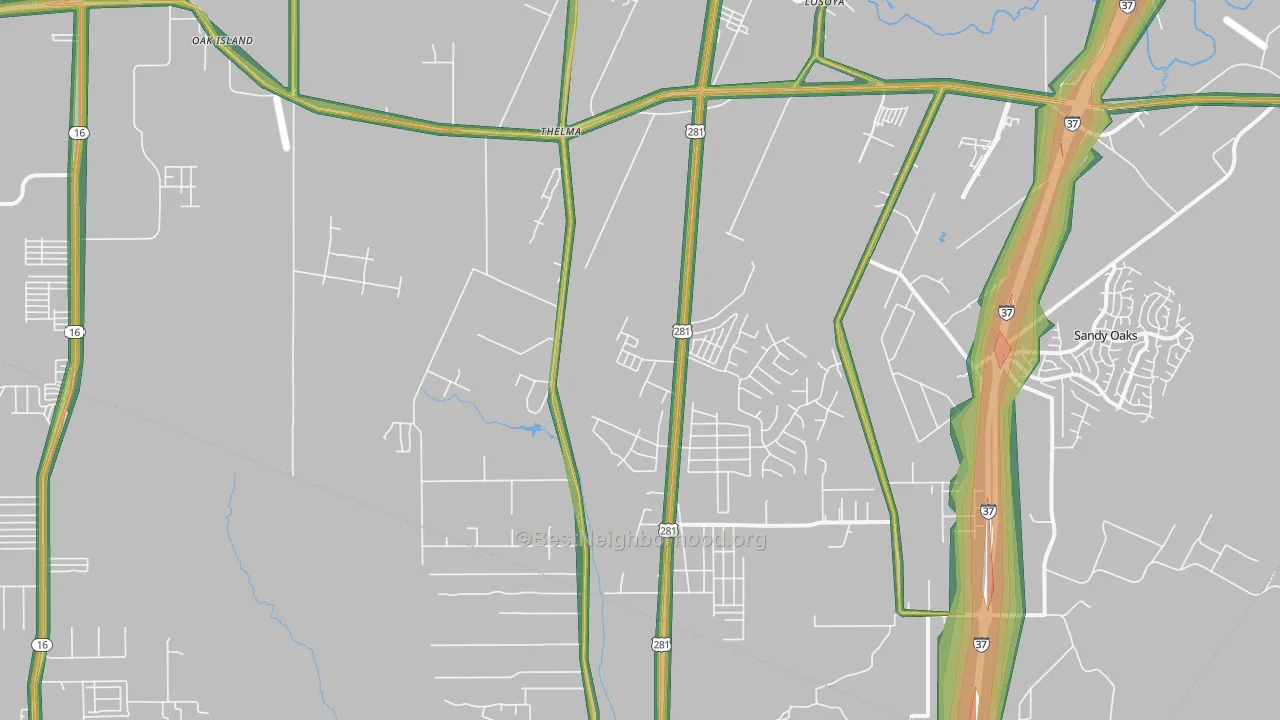 78264, TX Map of Noise Levels in 78264