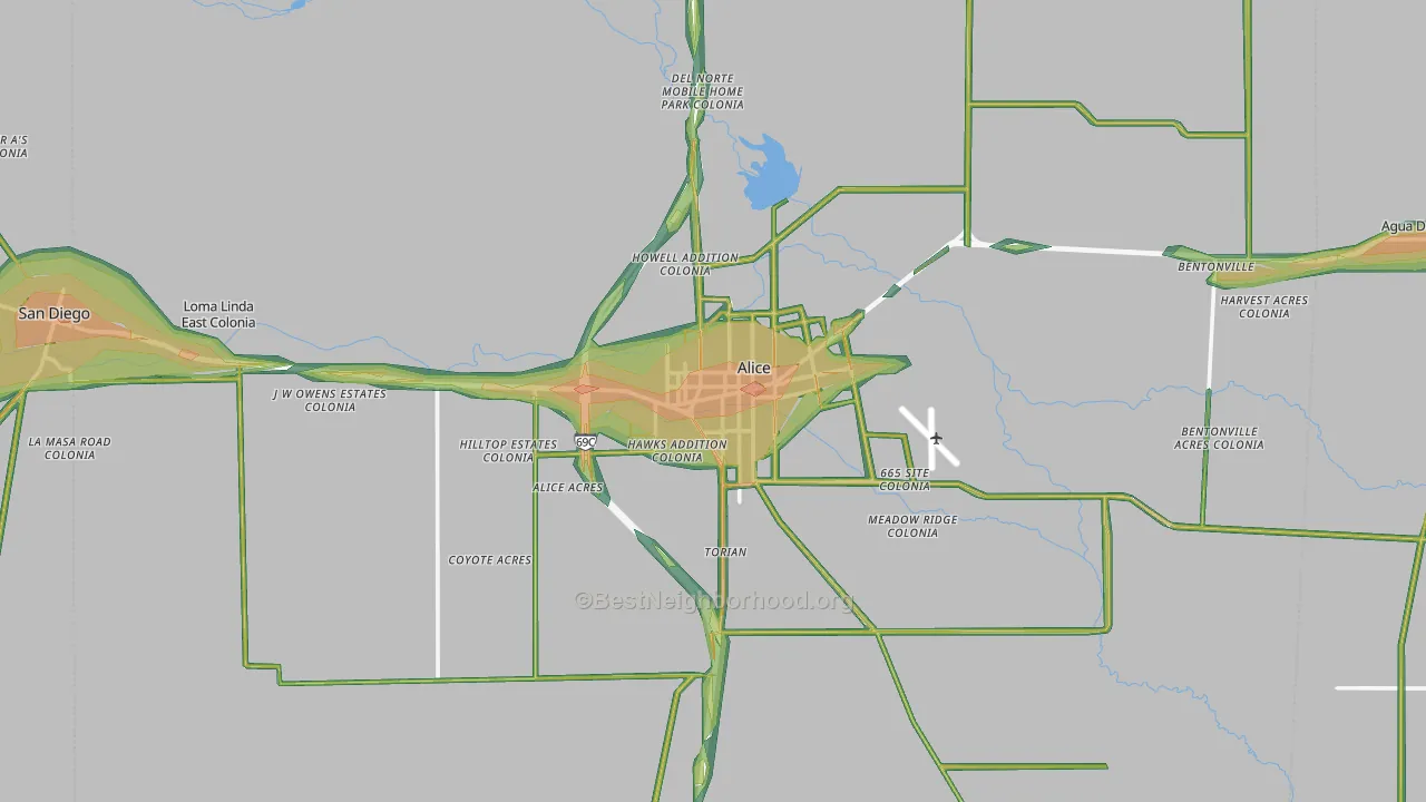 78332, TX Map of Noise Levels in 78332