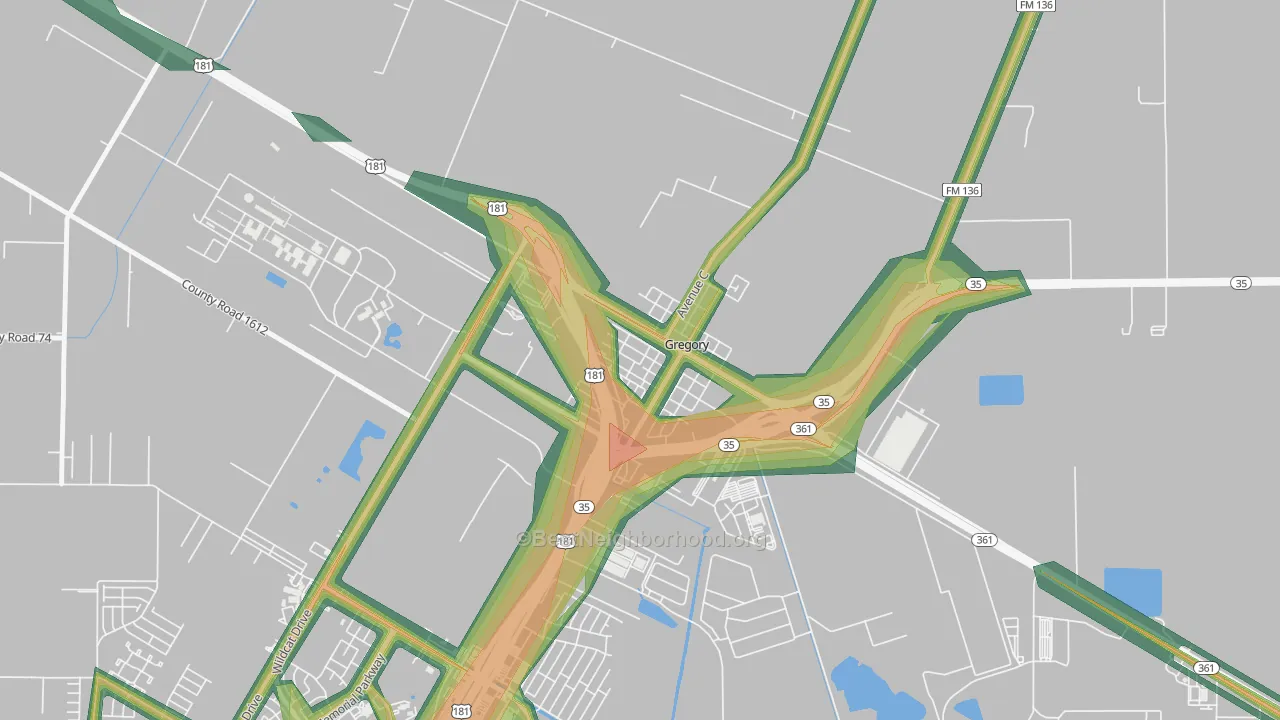 78359, TX Map of Noise Levels in 78359