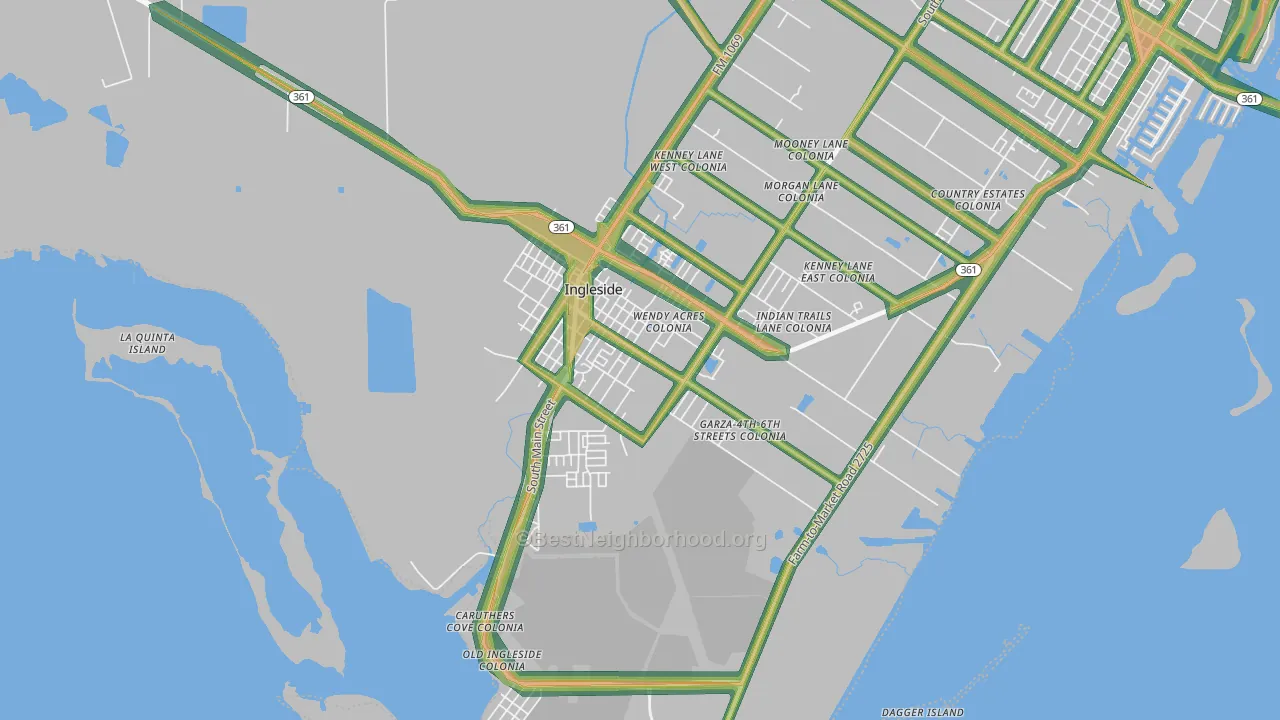 78362, TX Map of Noise Levels in 78362