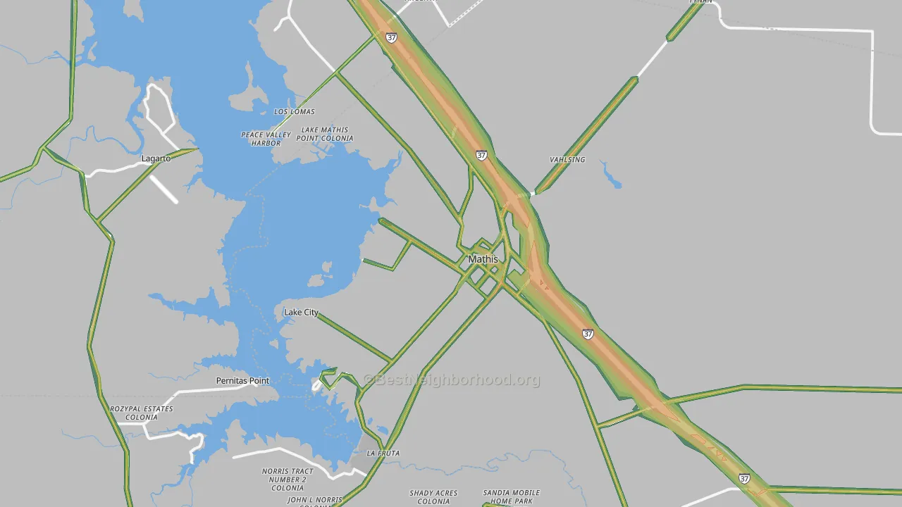 78368, TX Map of Noise Levels in 78368