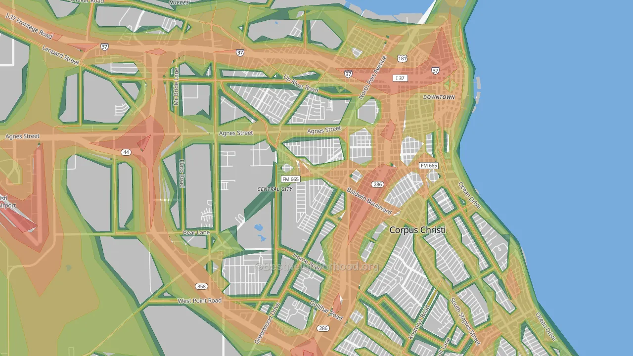 78405, TX Map of Noise Levels in 78405