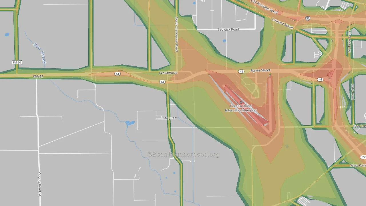 78406, TX Map of Noise Levels in 78406