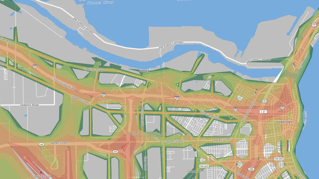 78407, TX Map of Noise Levels in 78407