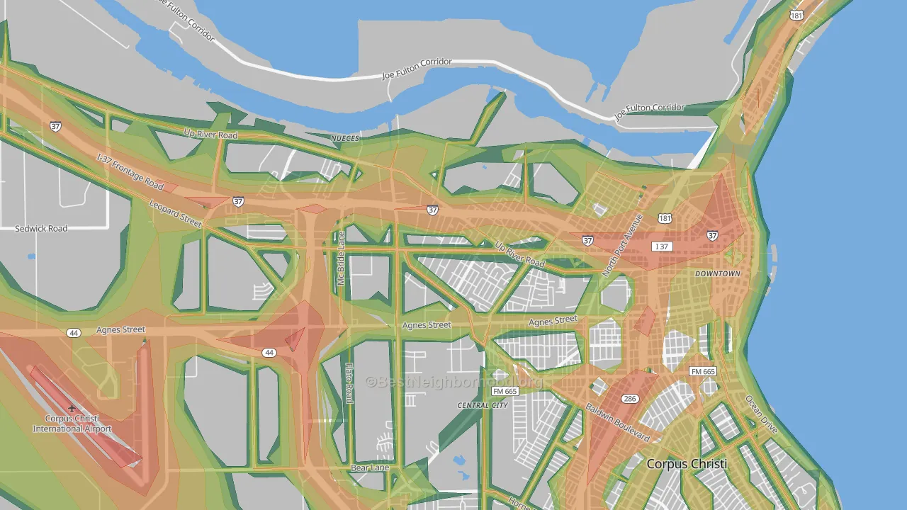 78408, TX Map of Noise Levels in 78408