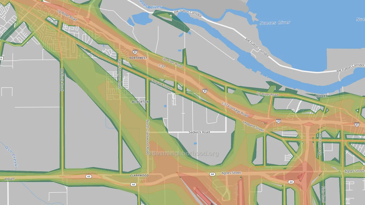 78409, TX Map of Noise Levels in 78409