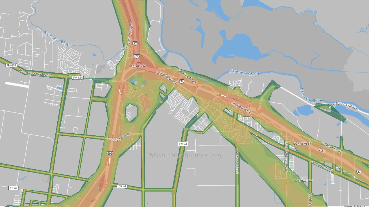 78410, TX Map of Noise Levels in 78410