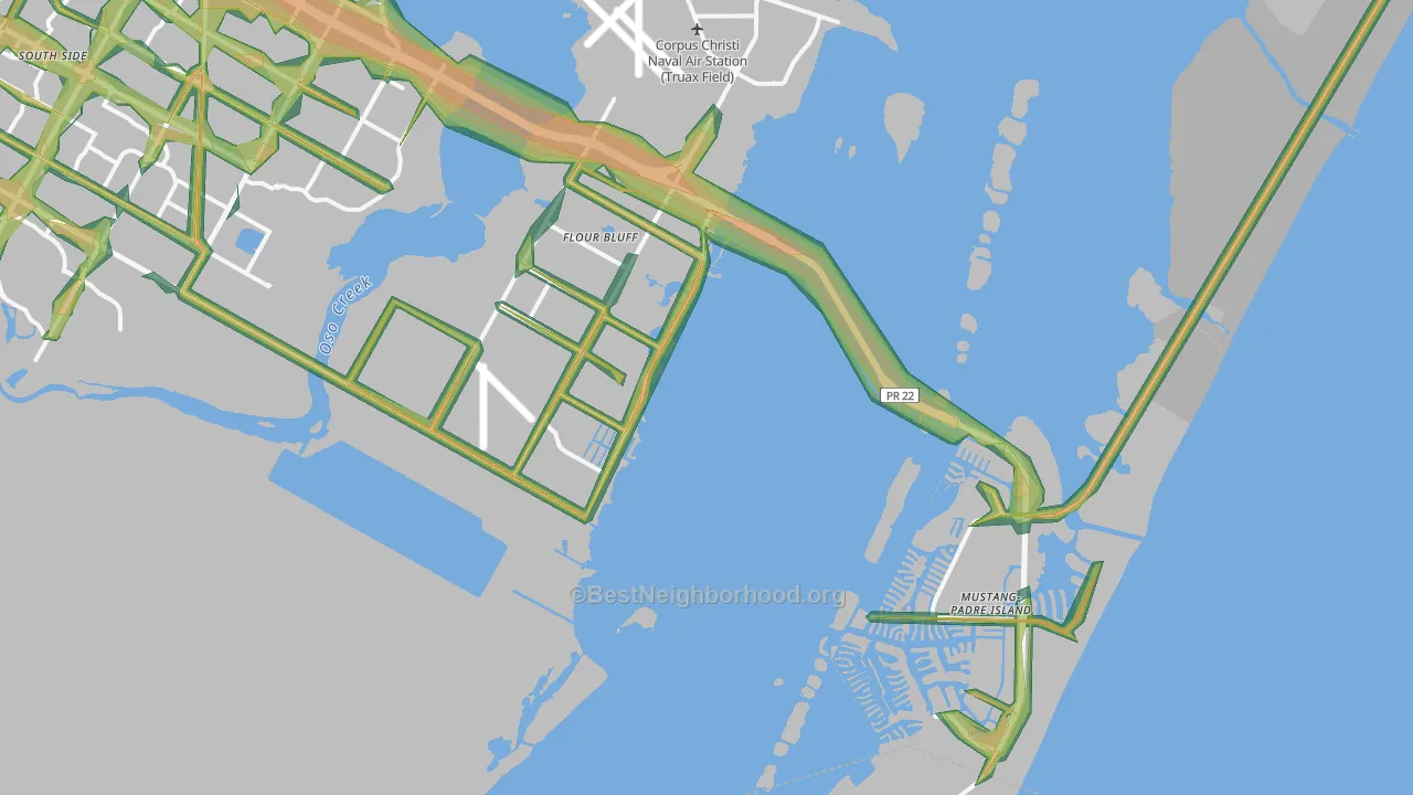 78418, TX Map of Noise Levels in 78418