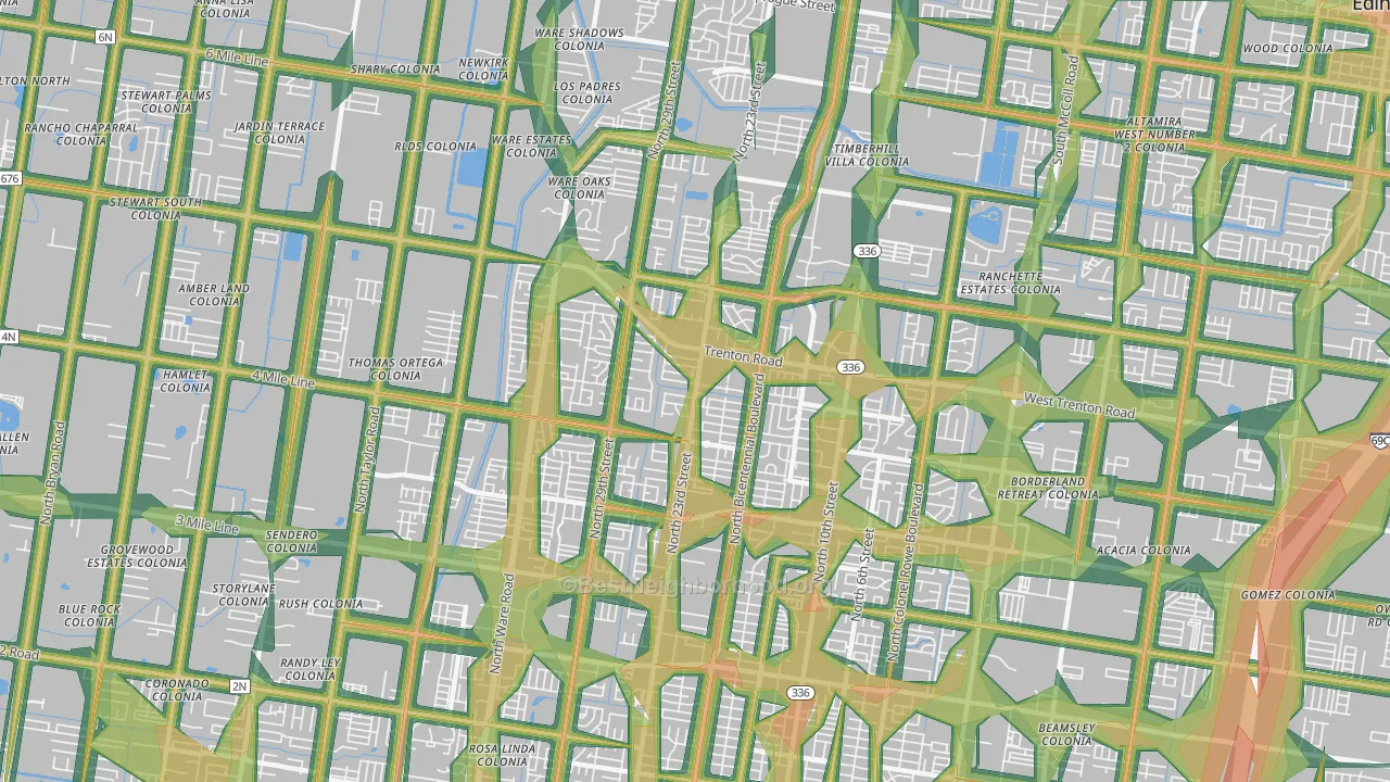 78504, TX Map of Noise Levels in 78504