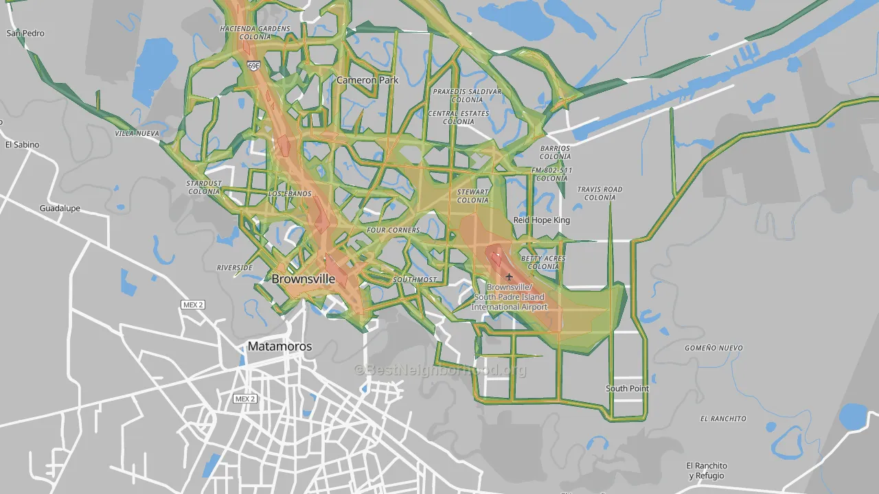 78521, TX Map of Noise Levels in 78521