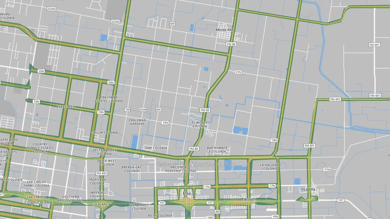 78538, TX Map of Noise Levels in 78538