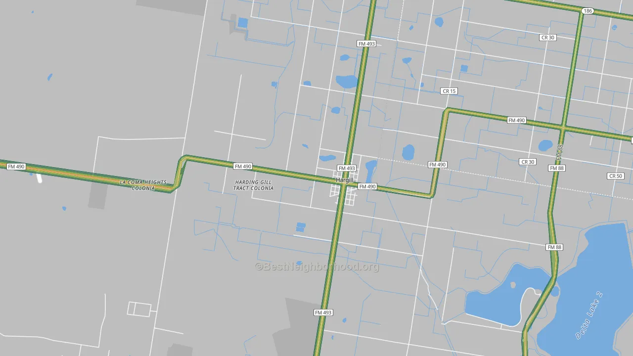 78549, TX Map of Noise Levels in 78549