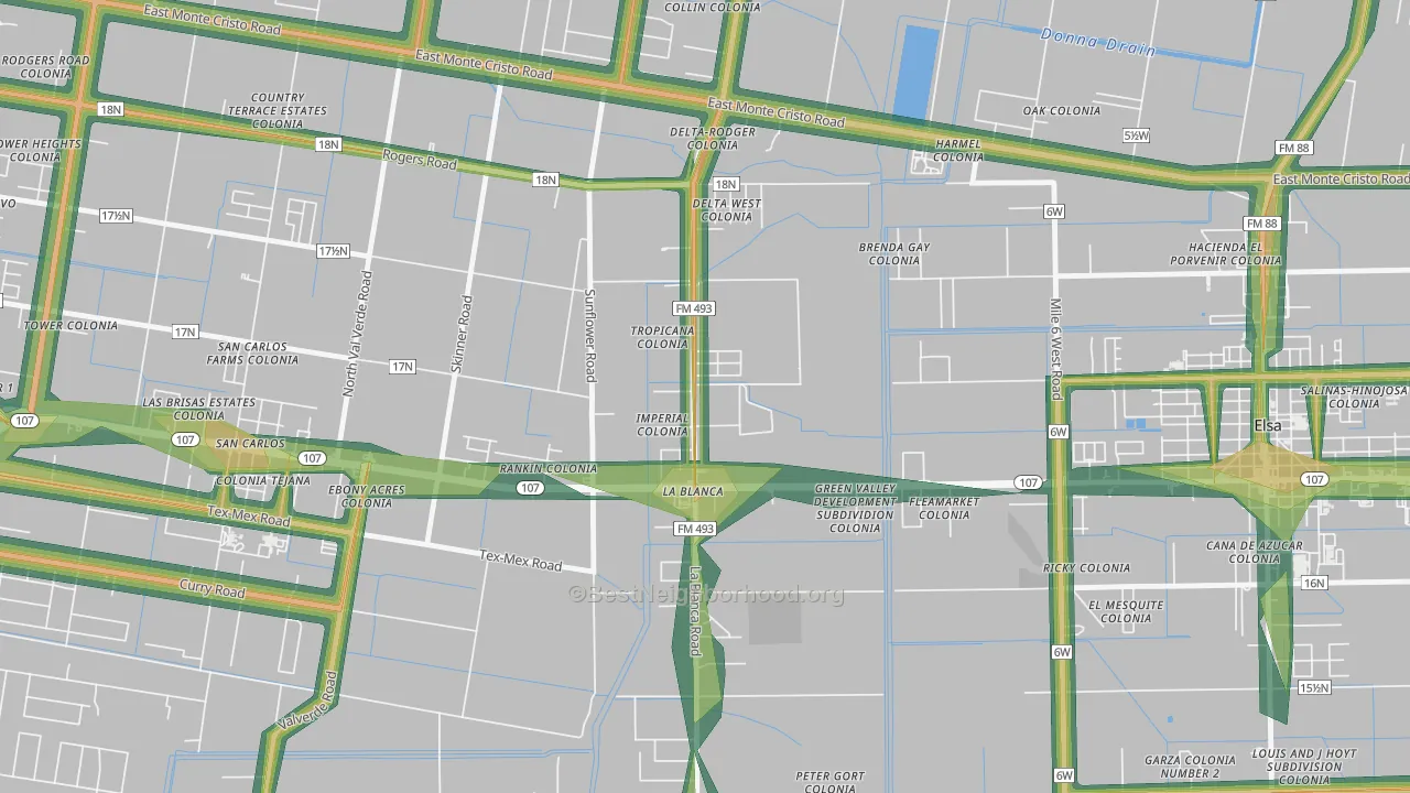 78558, TX Map of Noise Levels in 78558