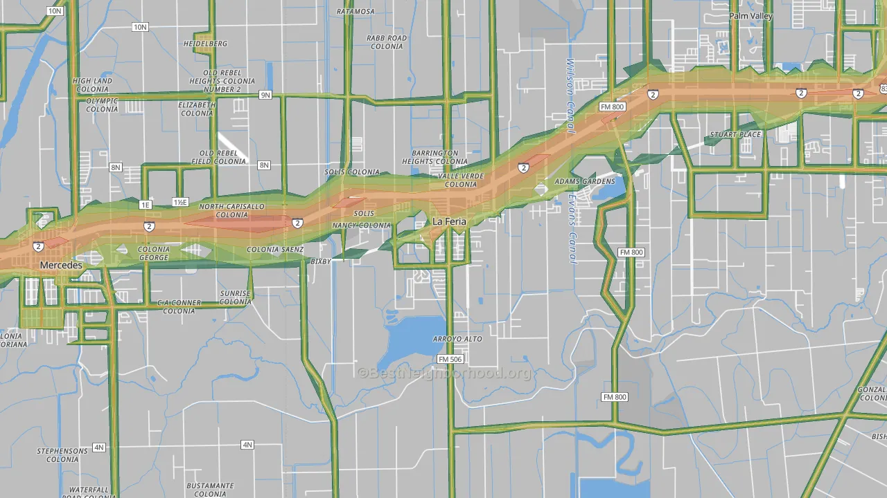 78559, TX Map of Noise Levels in 78559