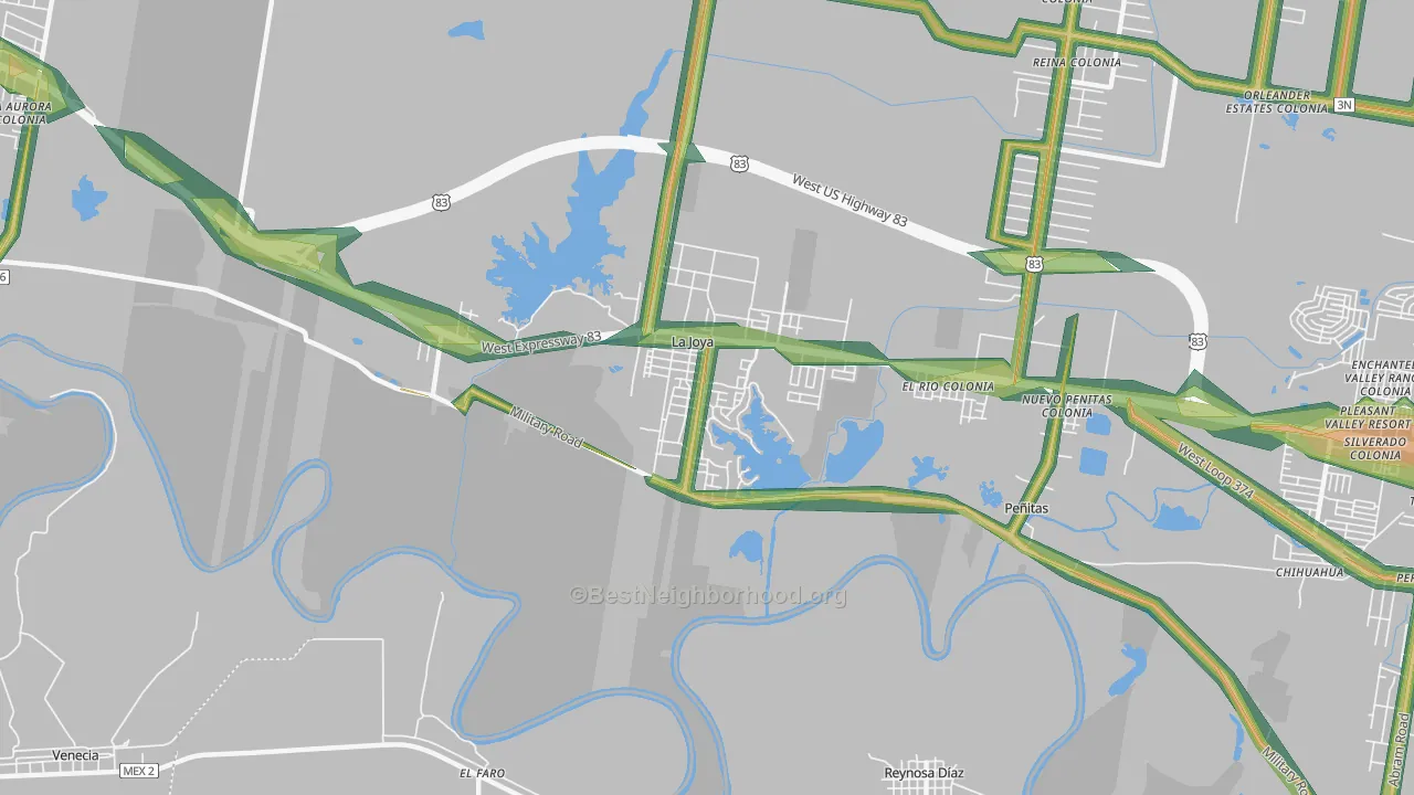 78560, TX Map of Noise Levels in 78560