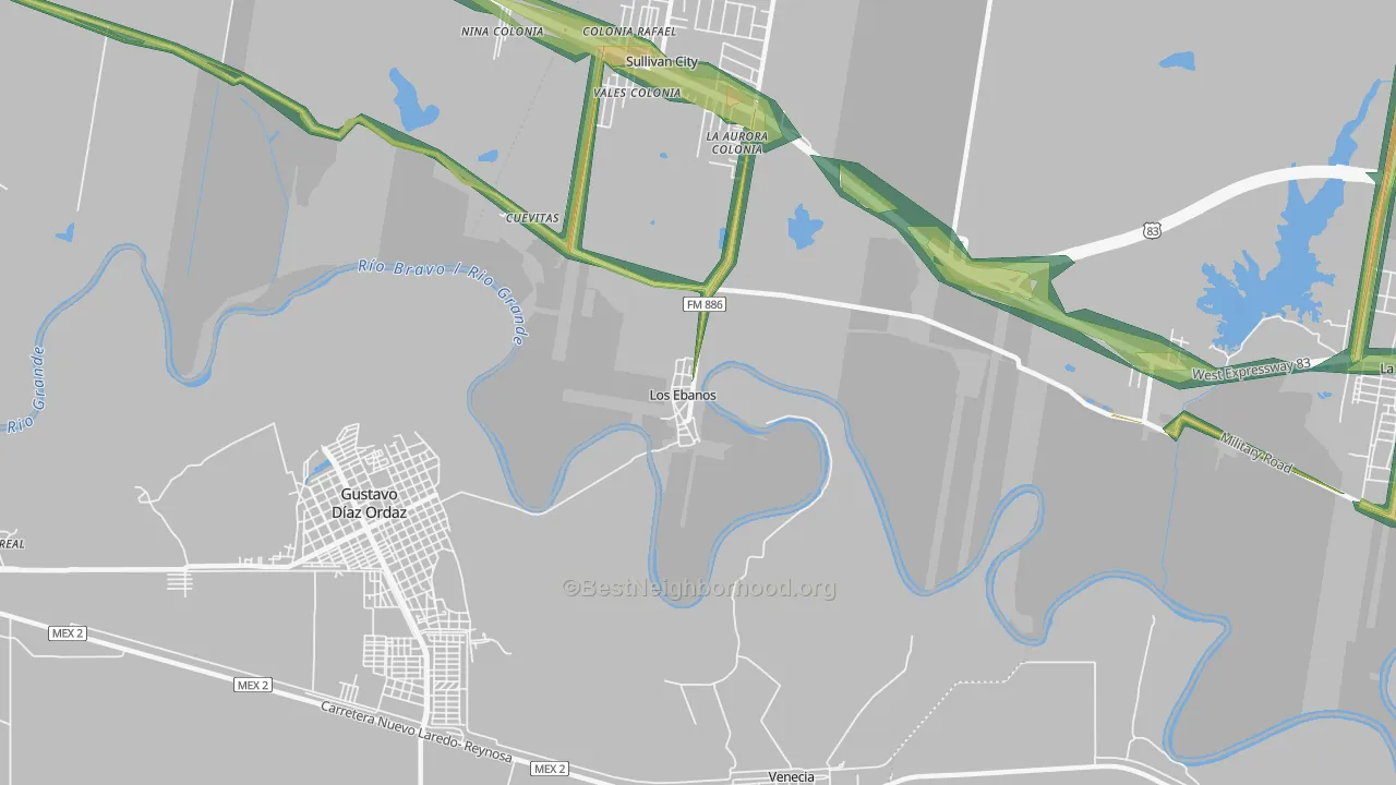 78565, TX Map of Noise Levels in 78565