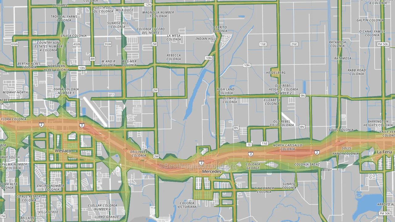 78570, TX Map of Noise Levels in 78570