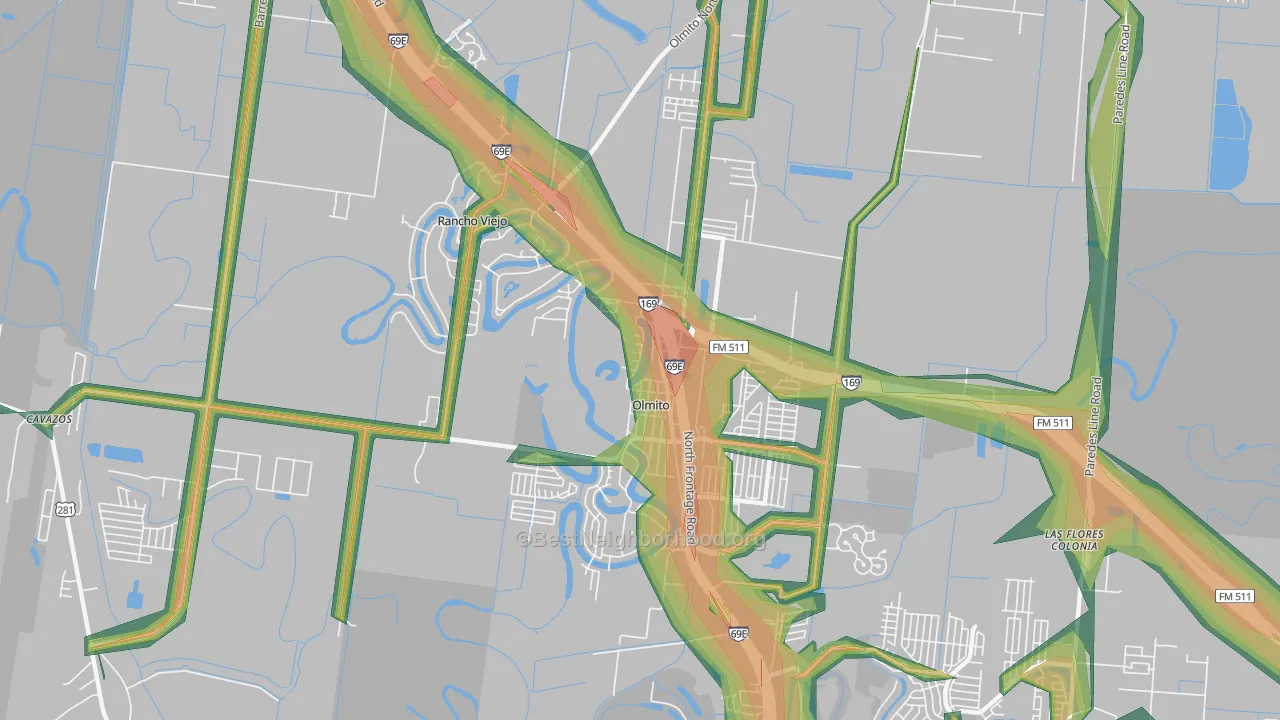 78575, TX Map of Noise Levels in 78575