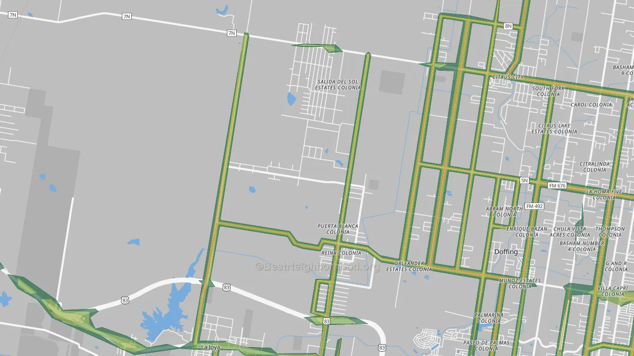 78576, TX Map of Noise Levels in 78576
