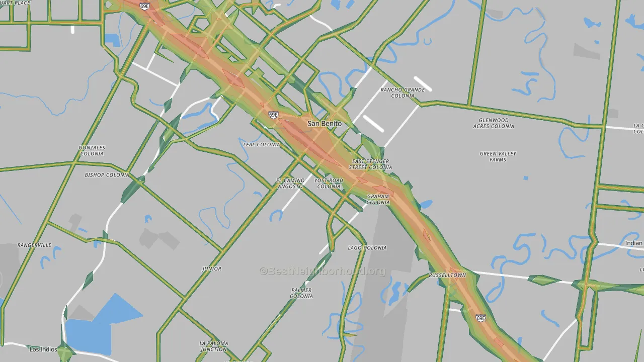 78586, TX Map of Noise Levels in 78586