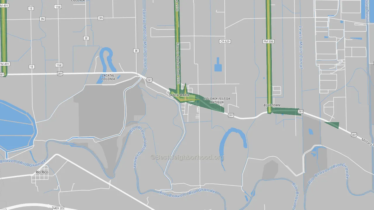 78592, TX Map of Noise Levels in 78592