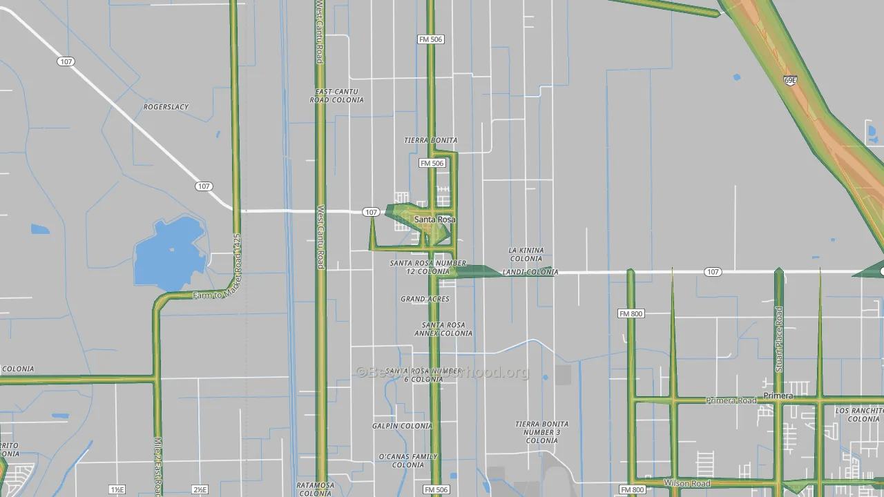 78593, TX Map of Noise Levels in 78593