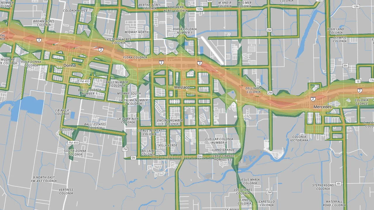 78596, TX Map of Noise Levels in 78596