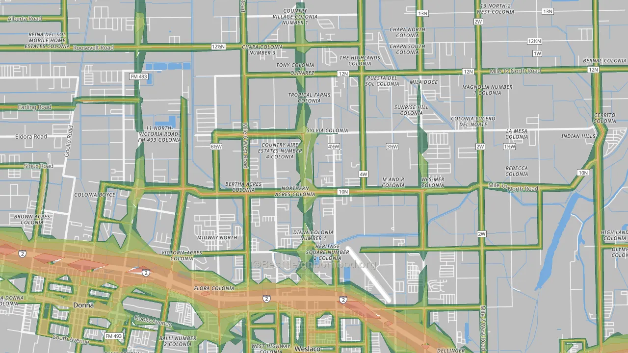 78599, TX Map of Noise Levels in 78599