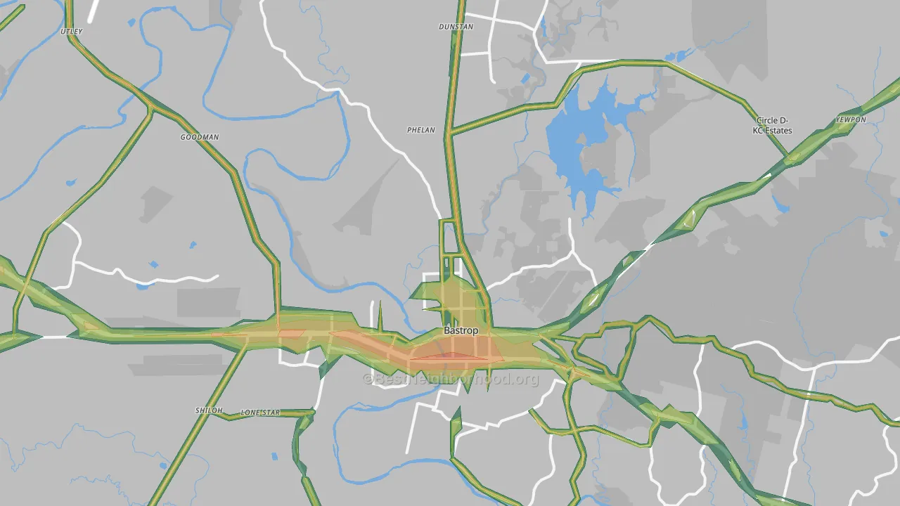 78602, TX Map of Noise Levels in 78602