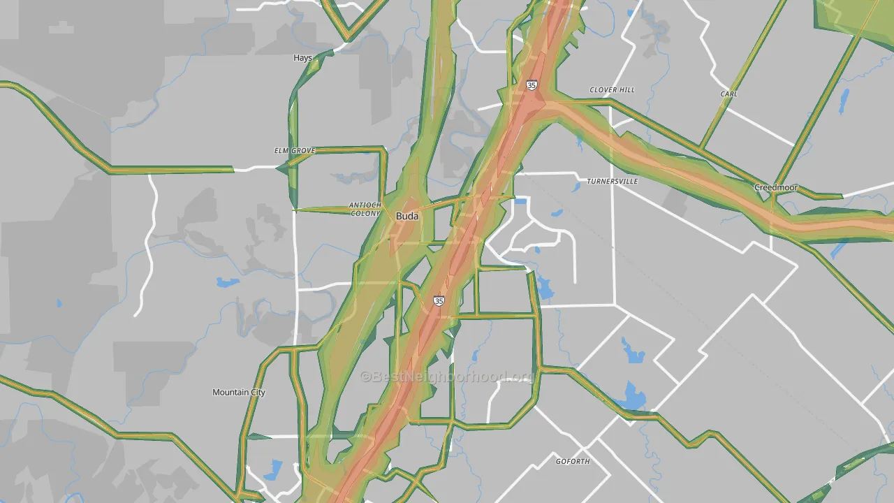 78610, TX Map of Noise Levels in 78610