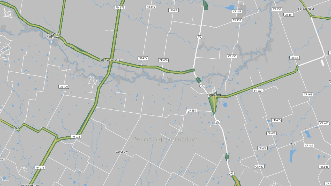 78615, TX Map of Noise Levels in 78615