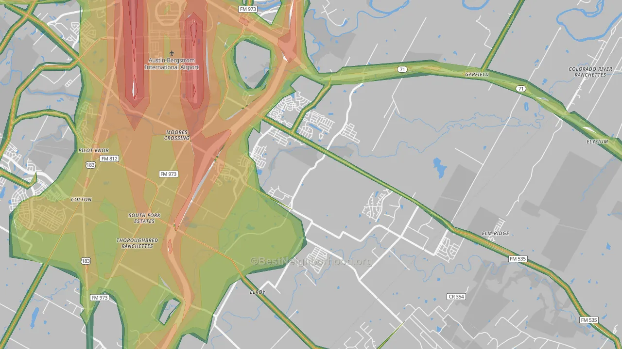 78617, TX Map of Noise Levels in 78617