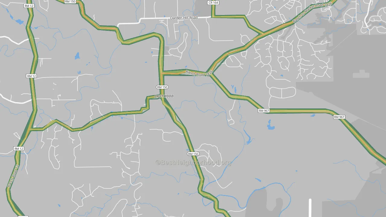 78619, TX Map of Noise Levels in 78619