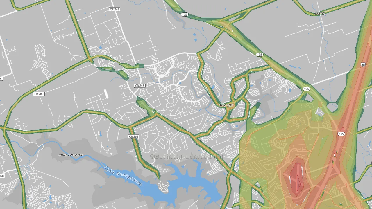 78633, TX Map of Noise Levels in 78633