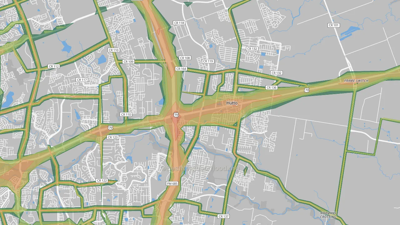 78634, TX Map of Noise Levels in 78634
