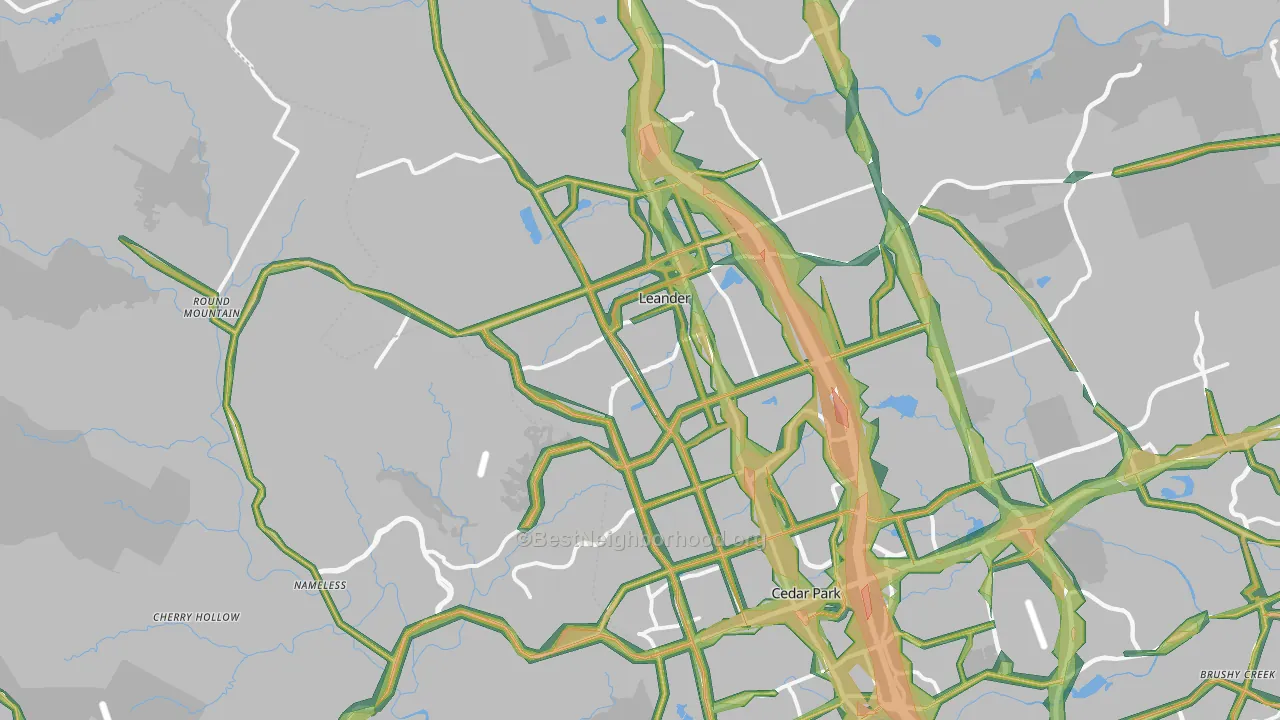 78641, TX Map of Noise Levels in 78641