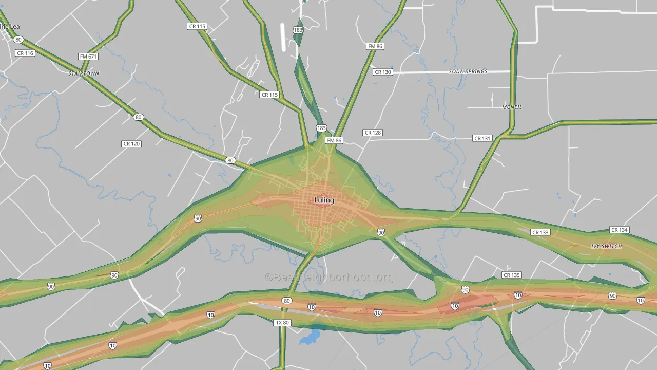 78648, TX Map of Noise Levels in 78648