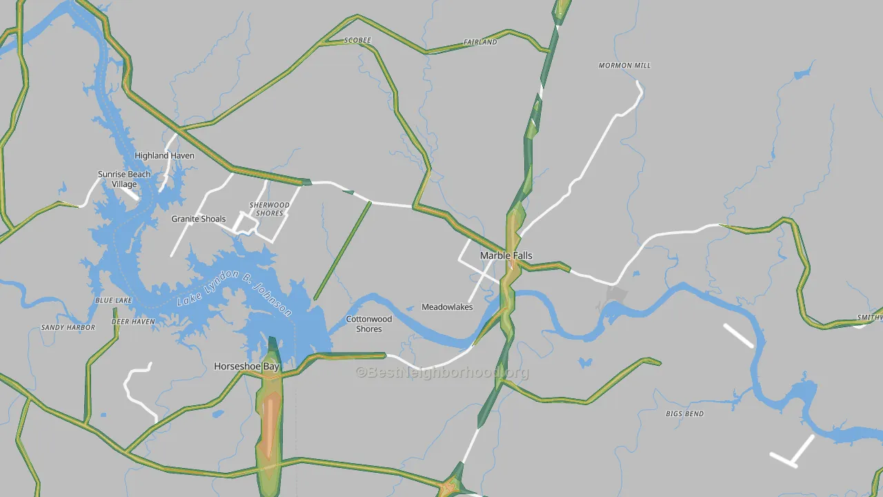 78654, TX Map of Noise Levels in 78654