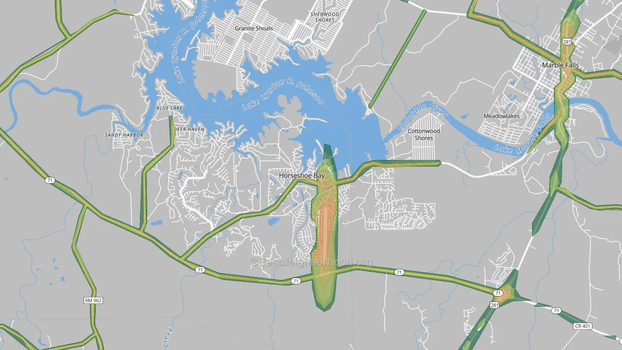 78657, TX Map of Noise Levels in 78657