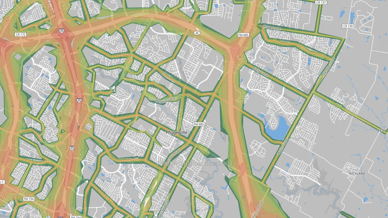 78660, TX Map of Noise Levels in 78660
