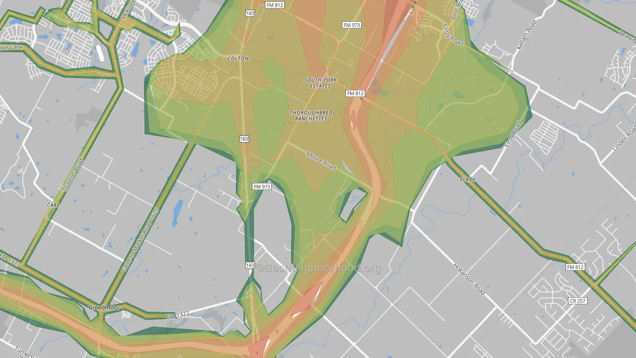 78719, TX Map of Noise Levels in 78719