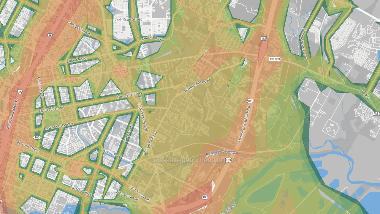 78721, TX Map of Noise Levels in 78721