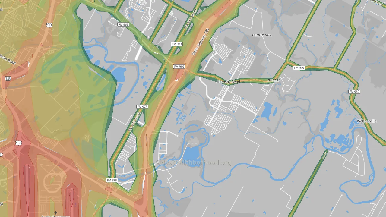 78725, TX Map of Noise Levels in 78725