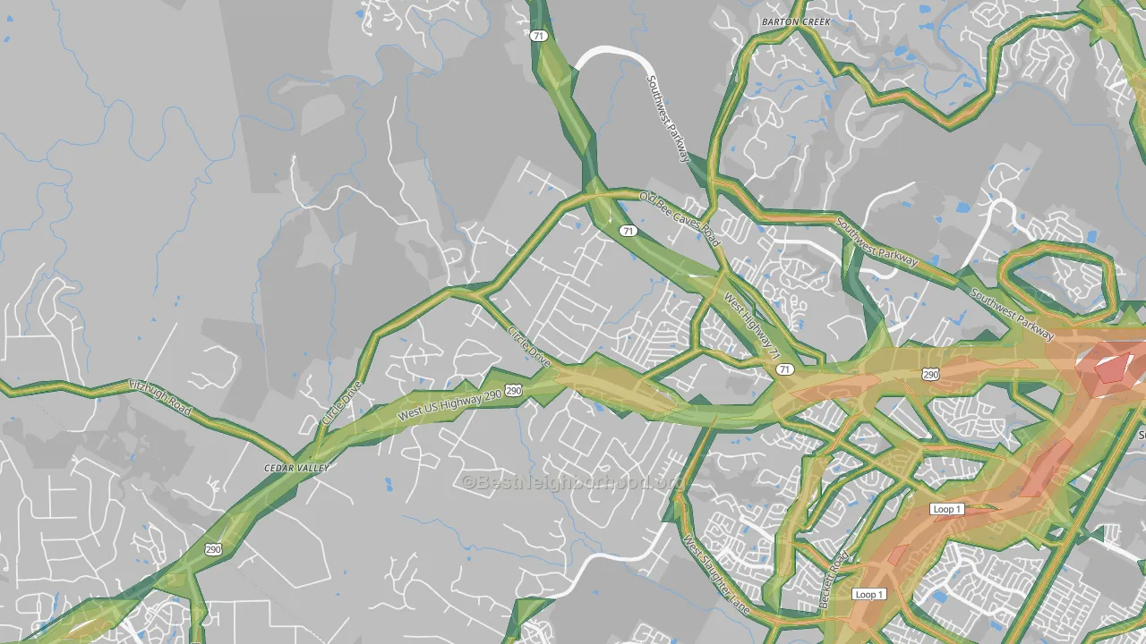 78736, TX Map of Noise Levels in 78736