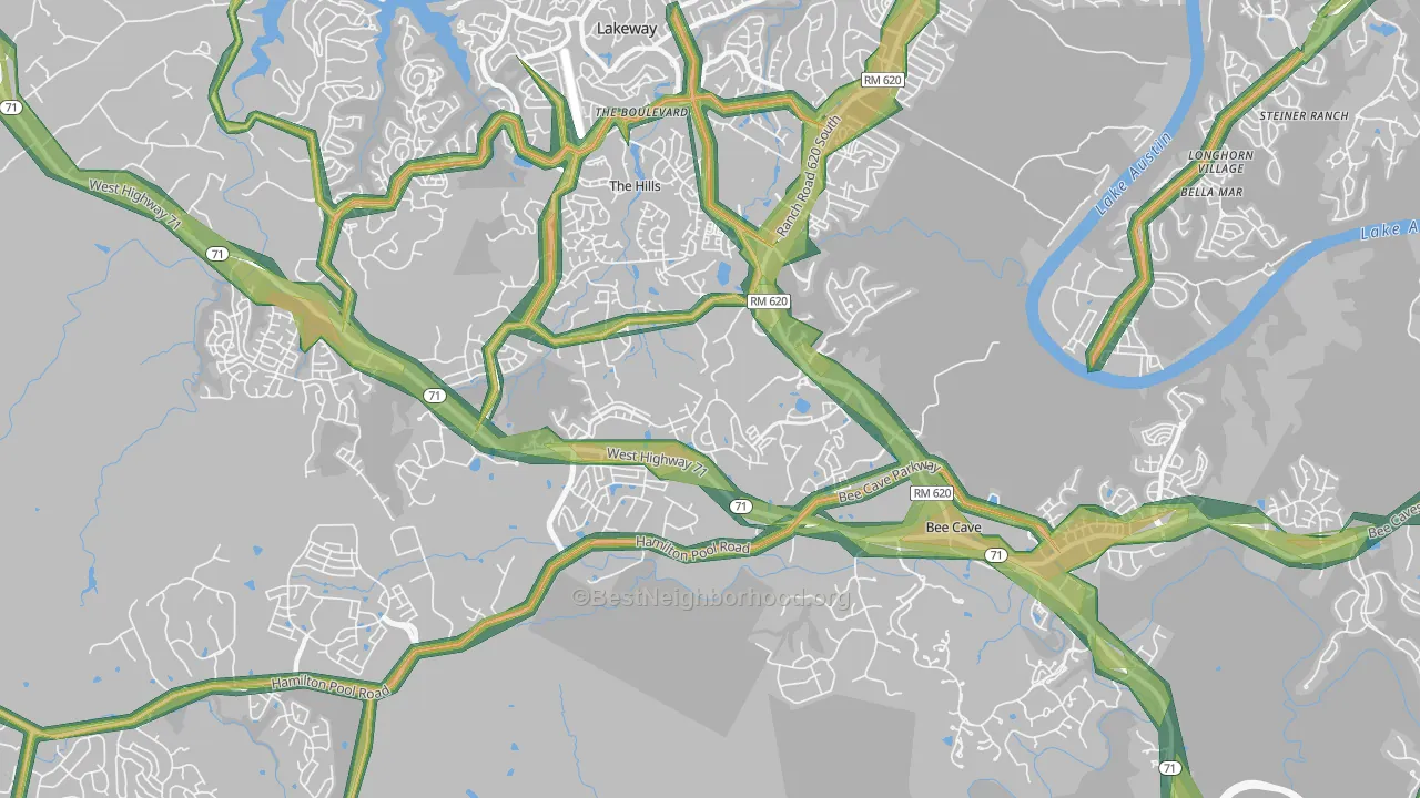 78738, TX Map of Noise Levels in 78738