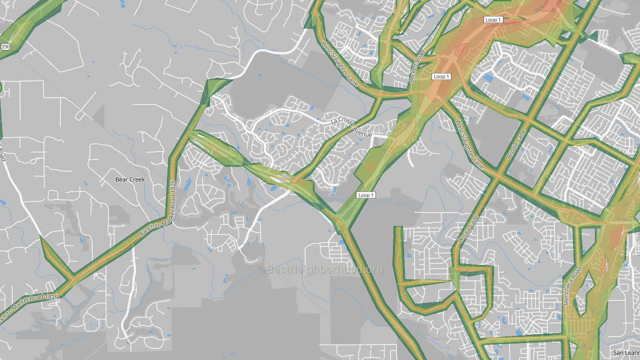 78739, TX Map of Noise Levels in 78739
